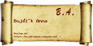 Buják Anna névjegykártya